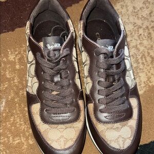 Coach Brown and Tan Sneakers